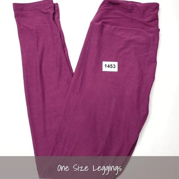LuLaRoe OS Solid Leggings Purple Wine One Size NEW - Picture 1 of 1